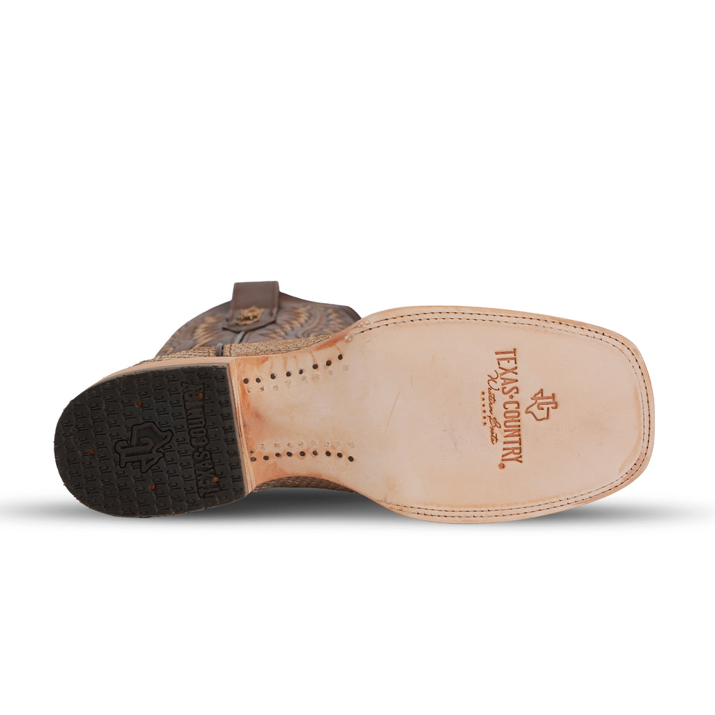 Botas Tanner Cappuccino Python - Punta Cuadrada (PN30)