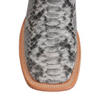 Botas Vaqueras Python Natural - Piel Gofrada - Punta Cuadrada (E913)