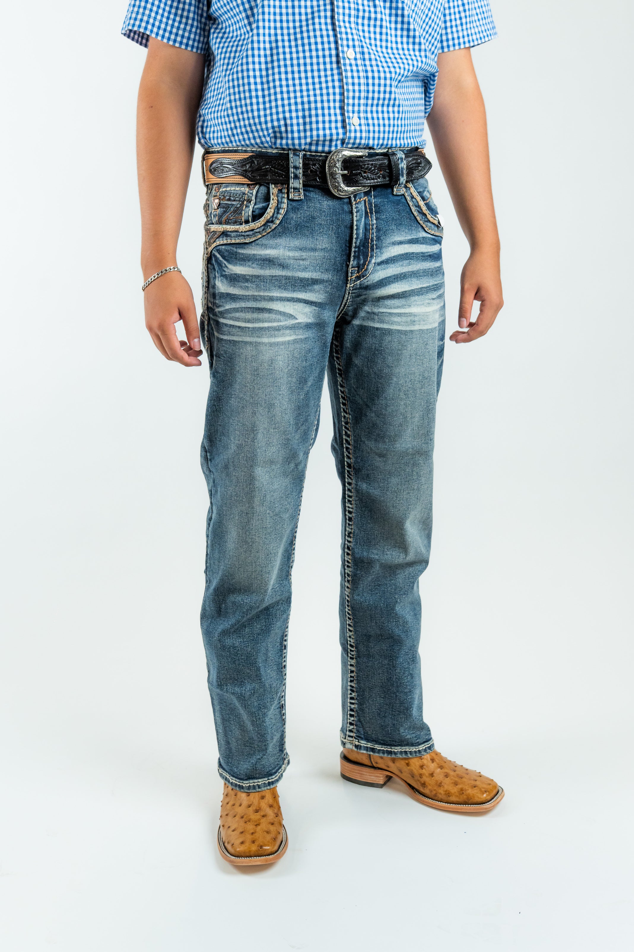 Western Blue - Men's Straight Leg Denim Jeans (WJ2365)