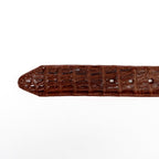 Exotic Full Quilt Caiman Belt - Brandy (C-028)