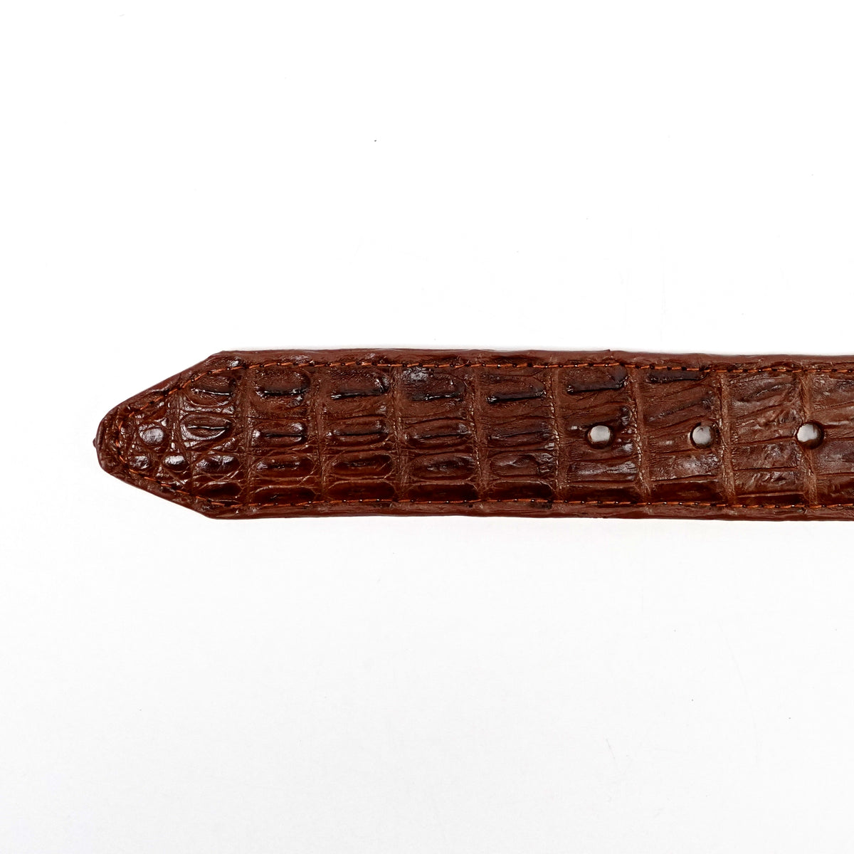 Exotic Full Quilt Caiman Belt - Brandy (C-028)
