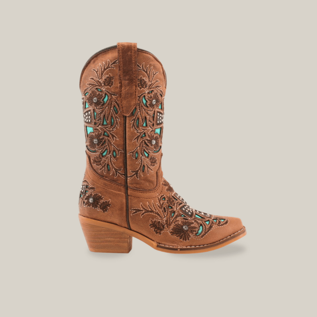 Alamo Studs Honey - Snip Toe - Kids Boots - Gomez Western Wear