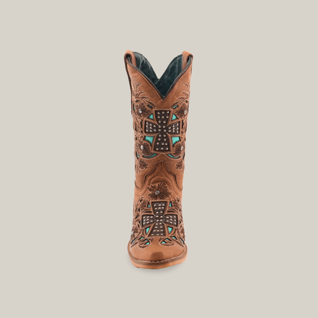 Alamo Studs Honey - Snip Toe - Kids Boots - Gomez Western Wear