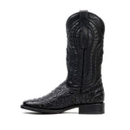 Alligator Hornback Black Boots - Embossed Leather - Square Toe (E911) - Gomez Western Wear