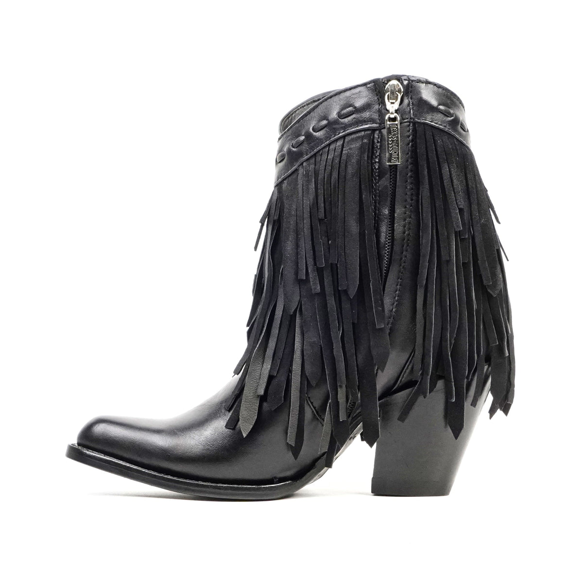 Austin Frills Black Booties - J Toe - Gomez Western Wear