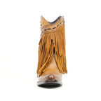 Austin Frills Honey Tan Booties - J Toe - Gomez Western Wear