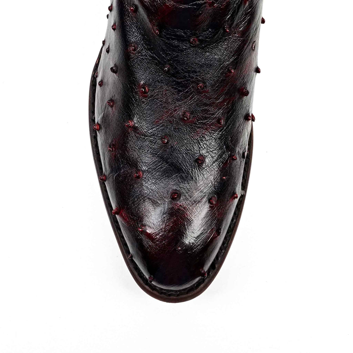 Austin Ostrich Boots - Black Cherry - Round Toe (AV230) - Gomez Western Wear