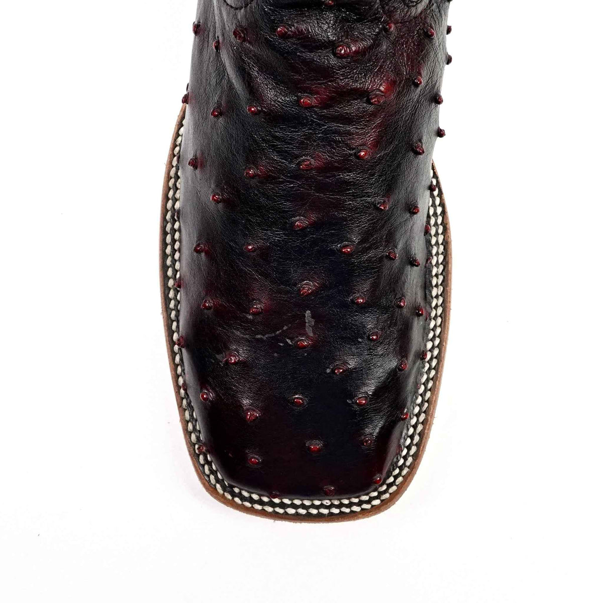Austin Ostrich Boots - Black Cherry - Square Toe (AV20) - Gomez Western Wear