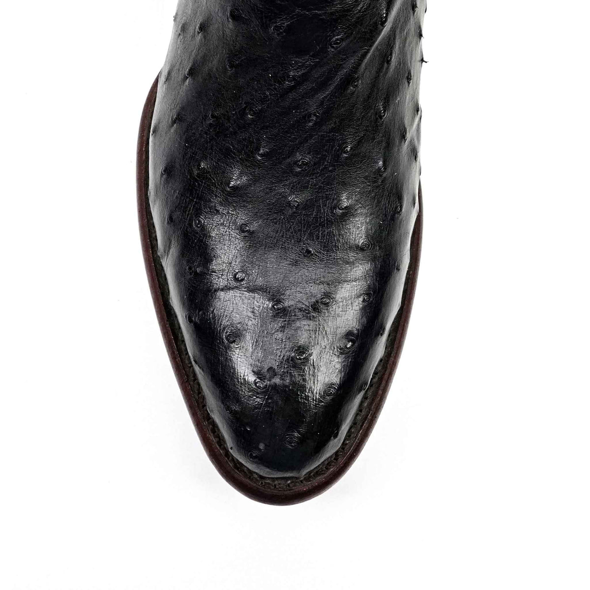 Austin Ostrich Boots - Black - Round Toe (AV230) - Gomez Western Wear