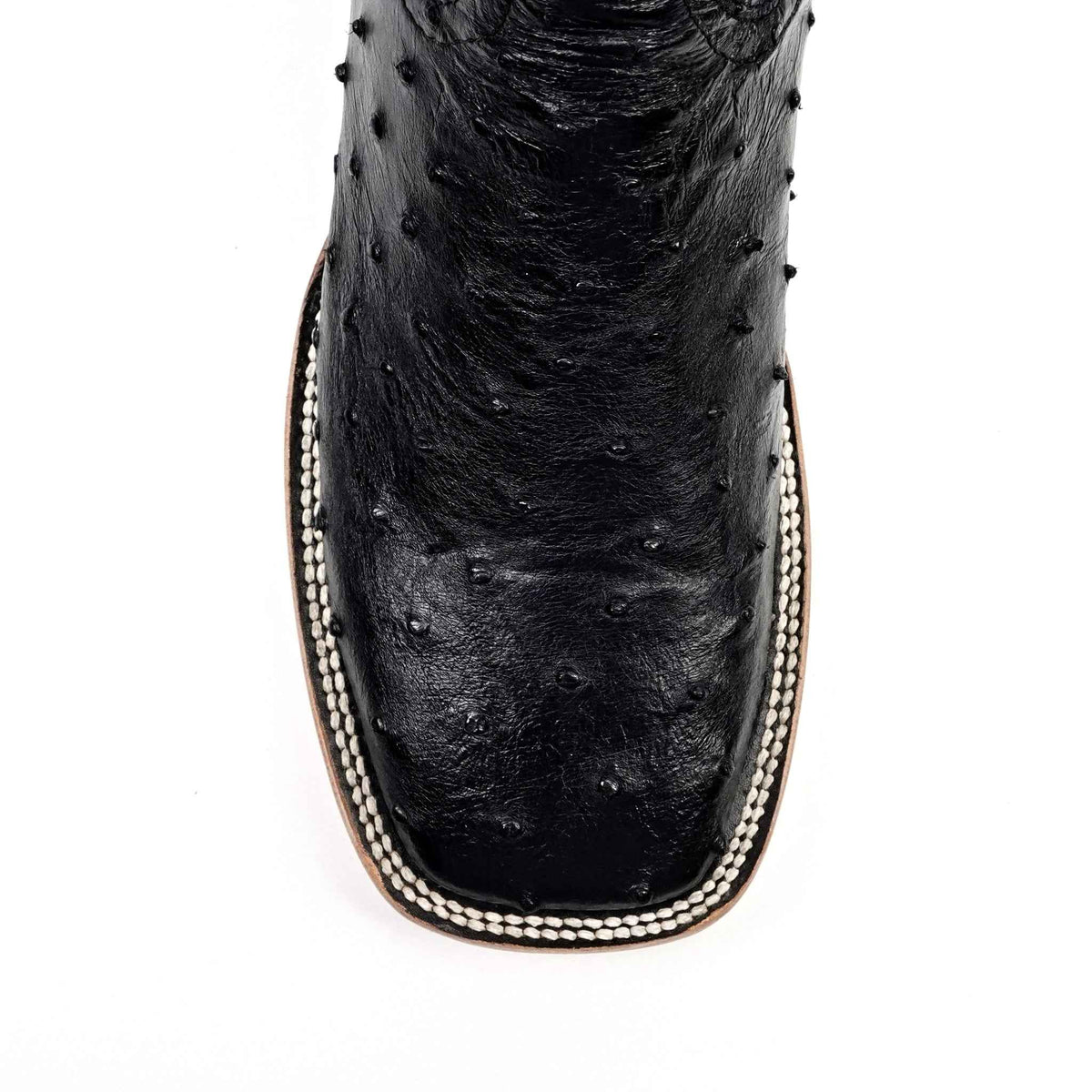 Austin Ostrich Boots - Black - Square Toe (AV20) - Gomez Western Wear