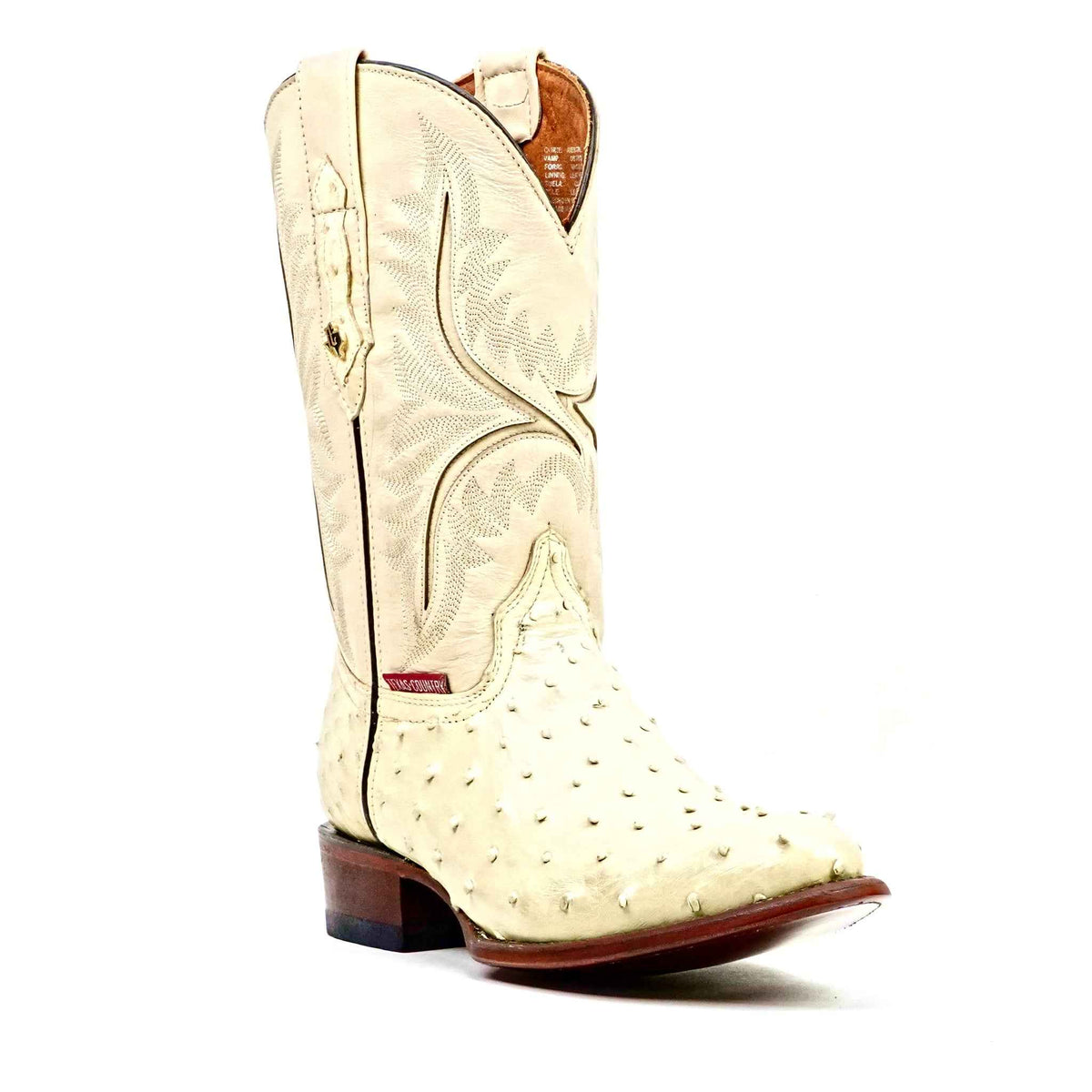 Austin Ostrich Boots - Bone - Round Toe (AV230) - Gomez Western Wear