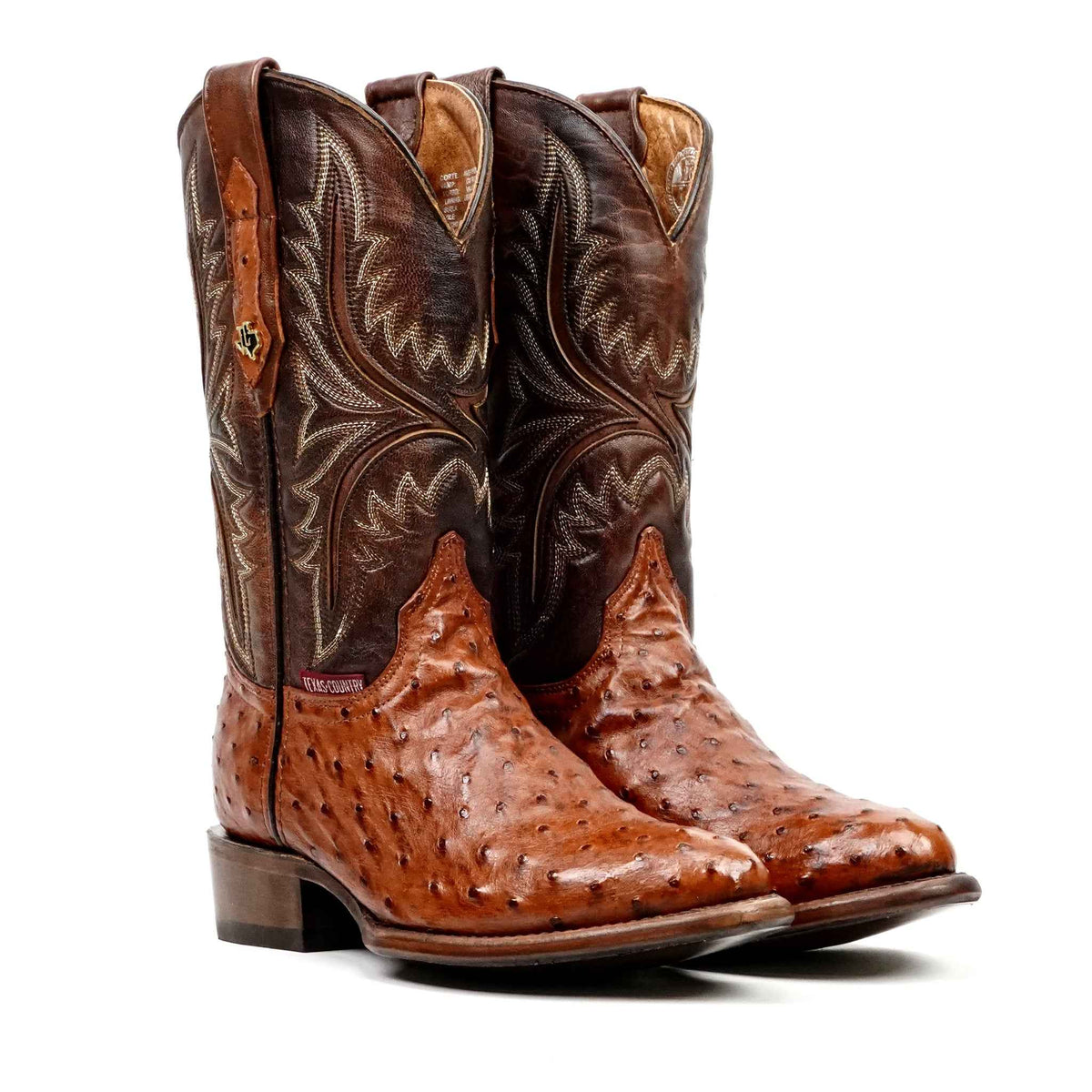 Austin Ostrich Boots - Brandy - Round Toe - Gomez Western Wear