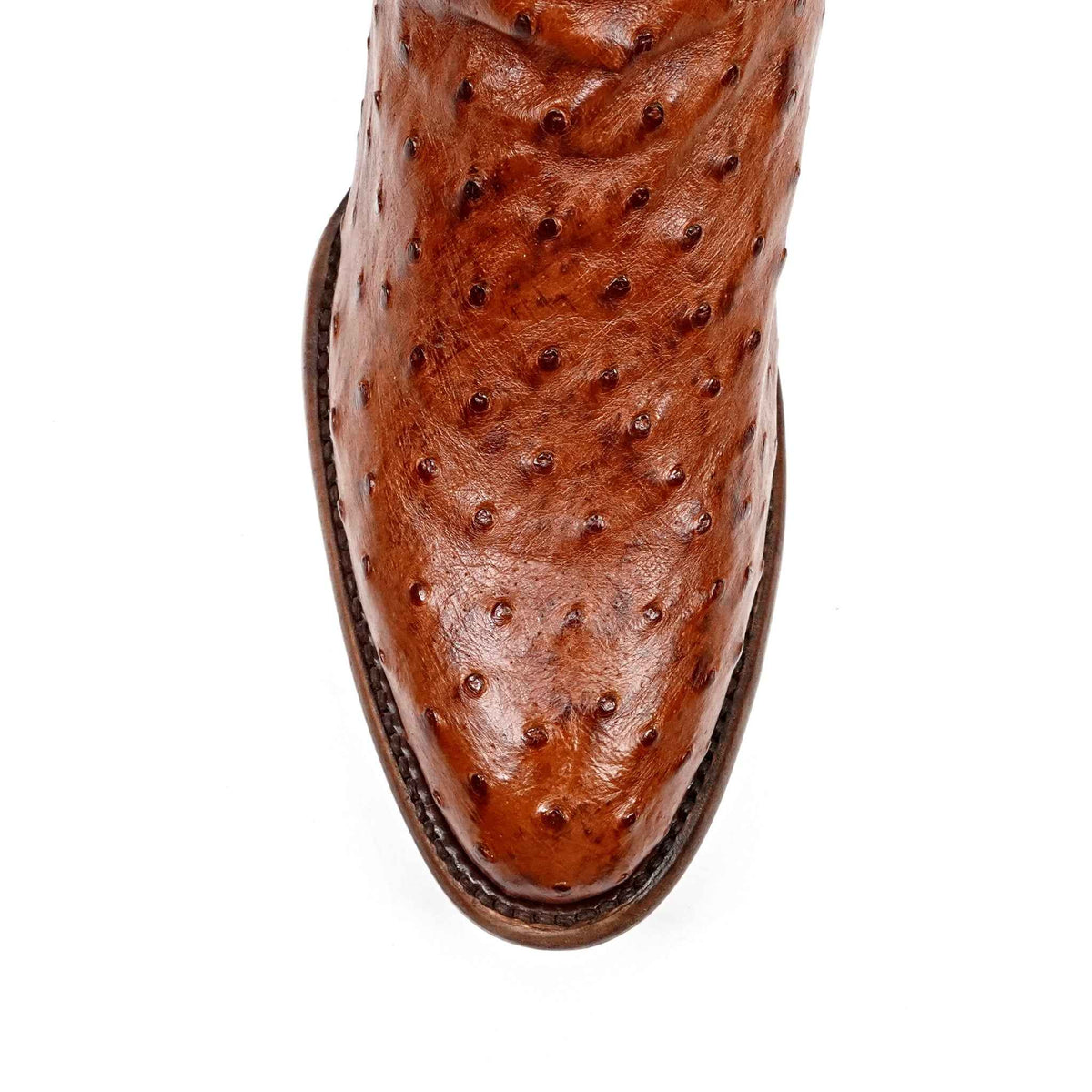 Austin Ostrich Boots - Brandy - Round Toe - Gomez Western Wear