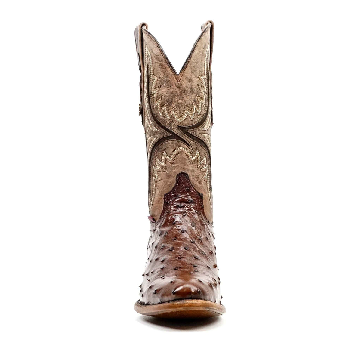 Austin Ostrich Boots - Tobacco - Round Toe (AV230) - Gomez Western Wear