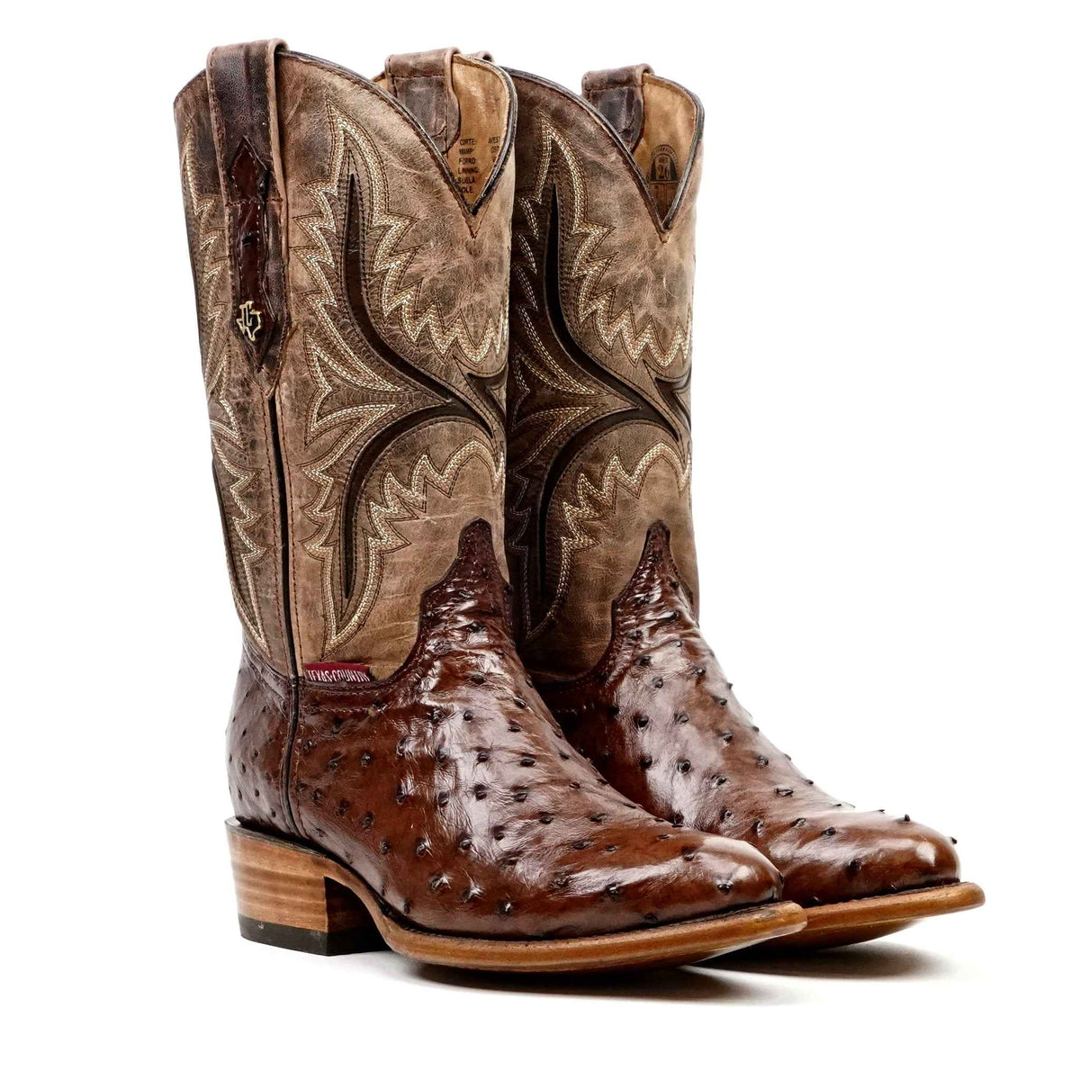 Austin Ostrich Boots - Tobacco - Round Toe (AV230) - Gomez Western Wear