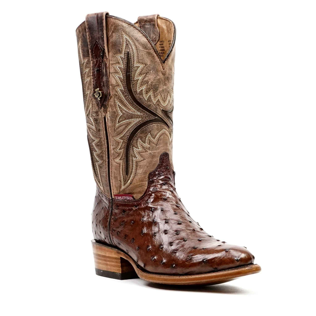 Austin Ostrich Boots - Tobacco - Round Toe (AV230) - Gomez Western Wear