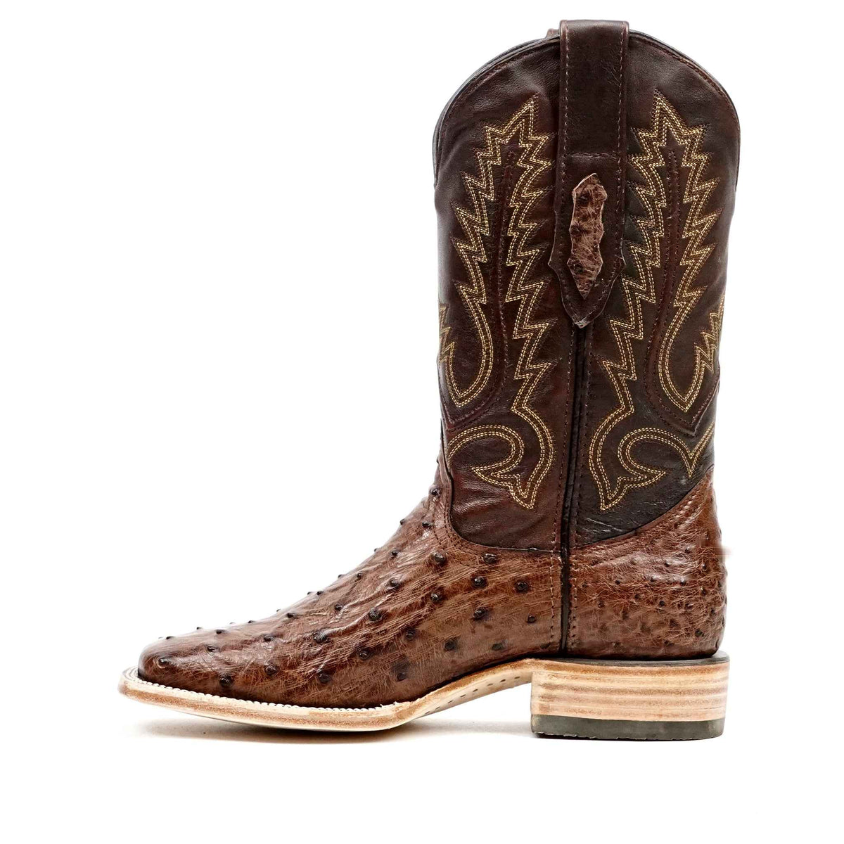 Austin Ostrich Boots - Tobacco - Square Toe (AV20) - Gomez Western Wear
