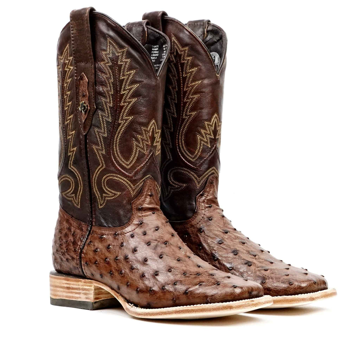 Austin Ostrich Boots - Tobacco - Square Toe (AV20) - Gomez Western Wear