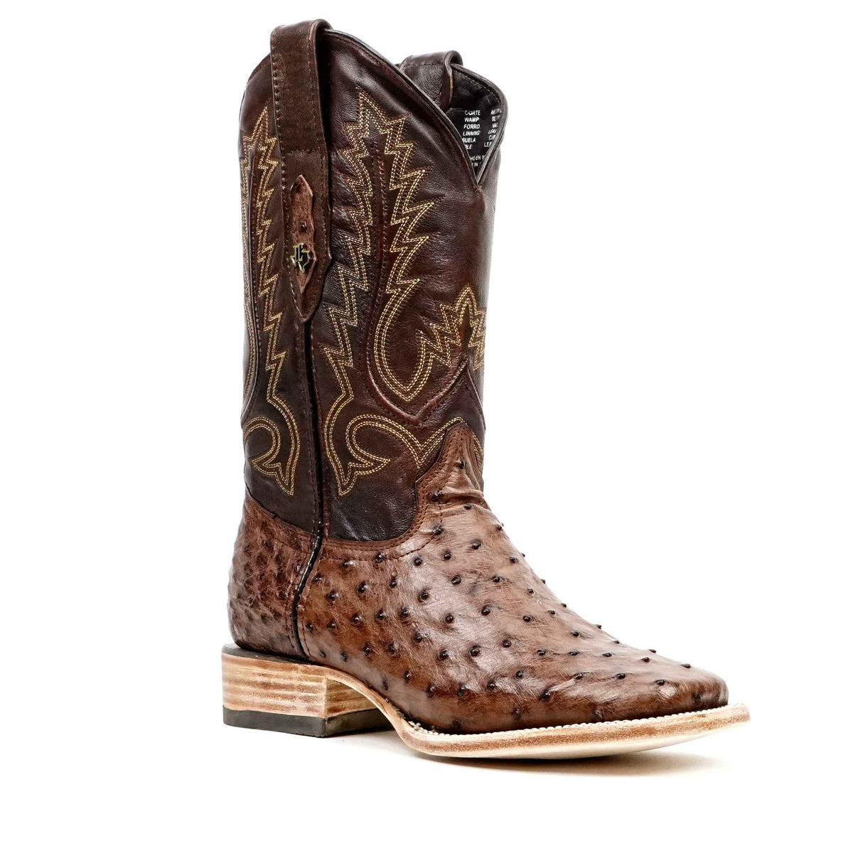 Austin Ostrich Boots - Tobacco - Square Toe (AV20) - Gomez Western Wear