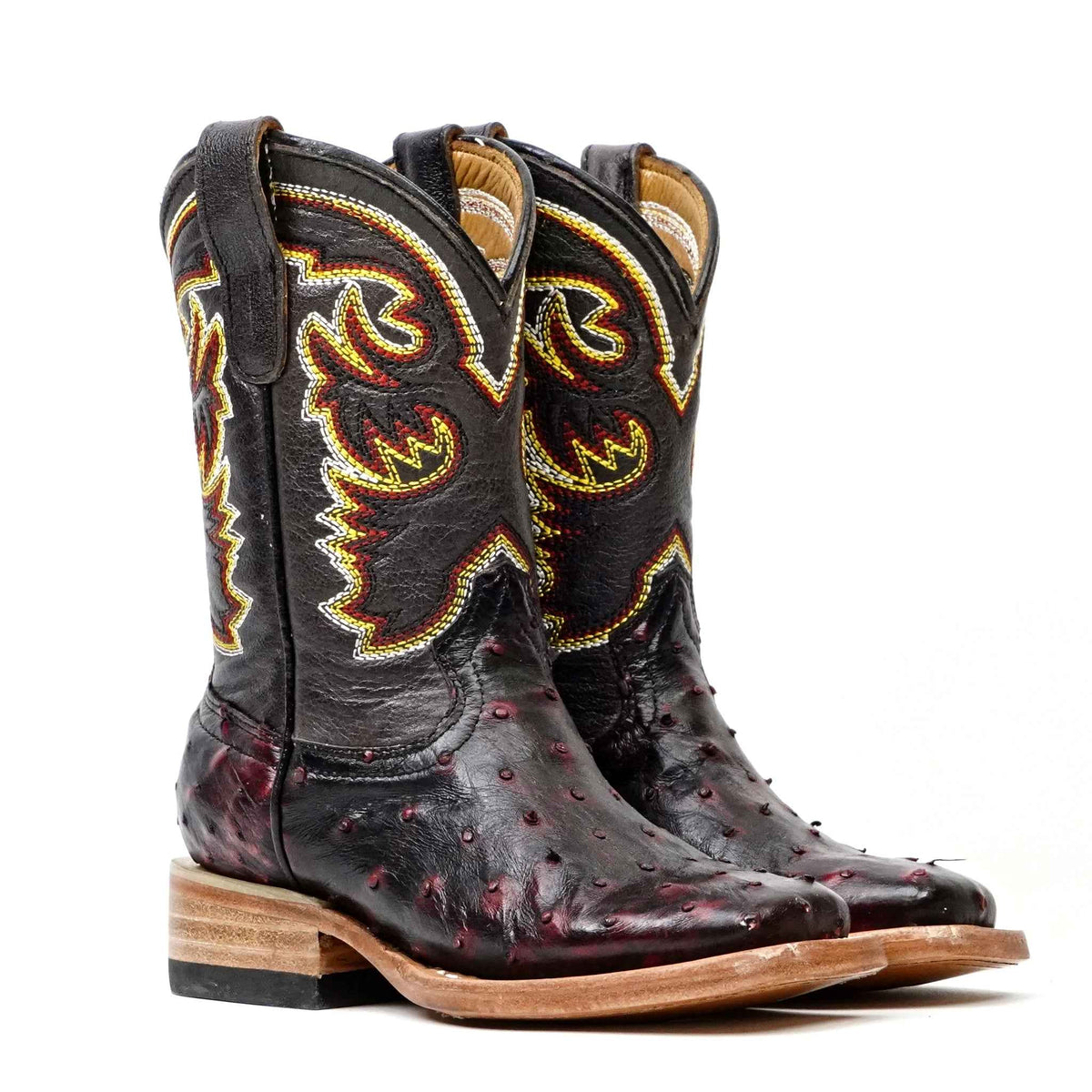 Avestruz Blackcherry / Old English Gris Oxford - Gomez Western Wear