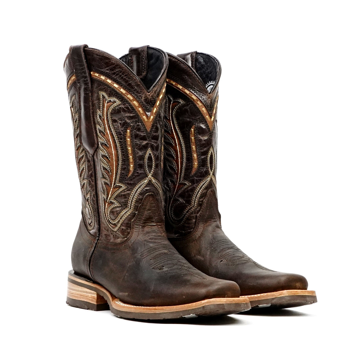 Azkar Tan Cowboy Boots- Slip-Resistant Sole - Rodeo Toe (E28) - Gomez Western Wear