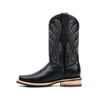 Barcelona Black Cowboy Boots - Slip-Resistant Sole - Rodeo Toe (E411) - Gomez Western Wear