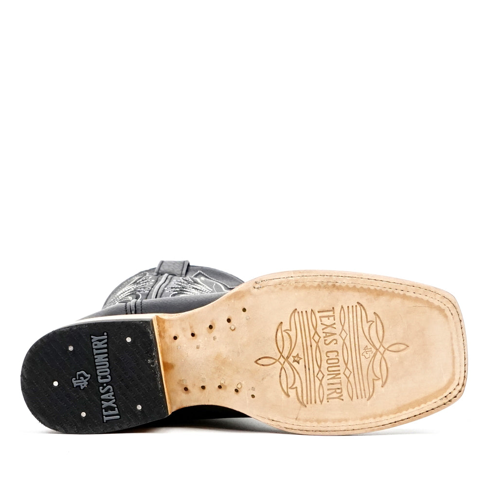 Barcelona Black Cowboy Boots - Square Toe (E422) - Gomez Western Wear