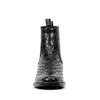 Black Snake Ankle Boots - Embossed Leather - Roper Toe (E955) - Gomez Western Wear