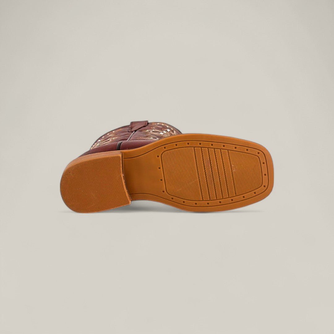 Blake Cognac - Square Toe - Kids Boots - Gomez Western Wear