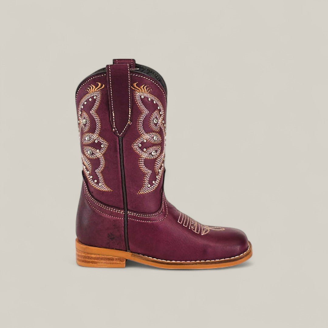 Blake Purple - Square Toe - Kids Boots - Gomez Western Wear