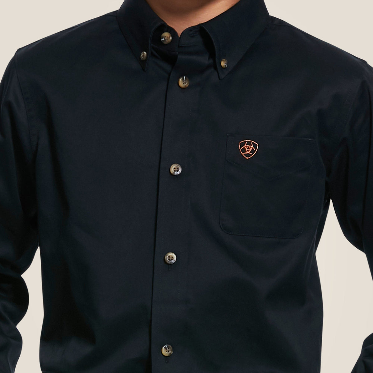 BOYS SOLID TWILL LS SHRT CLASSC BLACK 10030161 - Gomez Western Wear