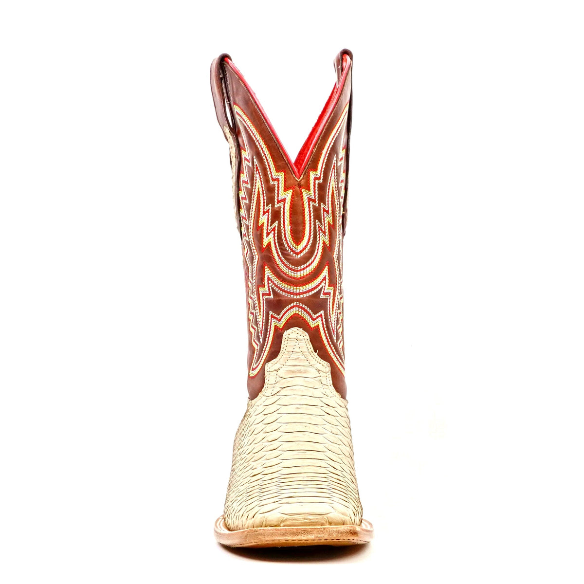 Braxton Python Boots- Cappuccino - Square Toe - Gomez Western Wear