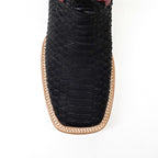 Braxton Python Boots - Matte Black - Square Toe - Gomez Western Wear