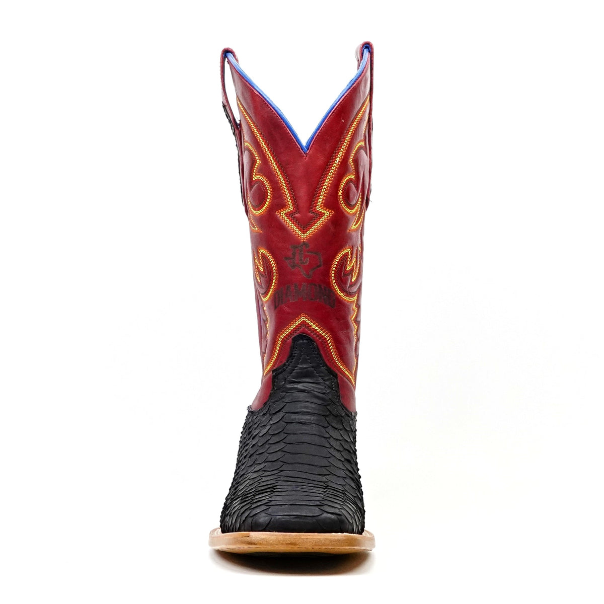 Braxton Python Boots - Matte Black - Square Toe - Gomez Western Wear