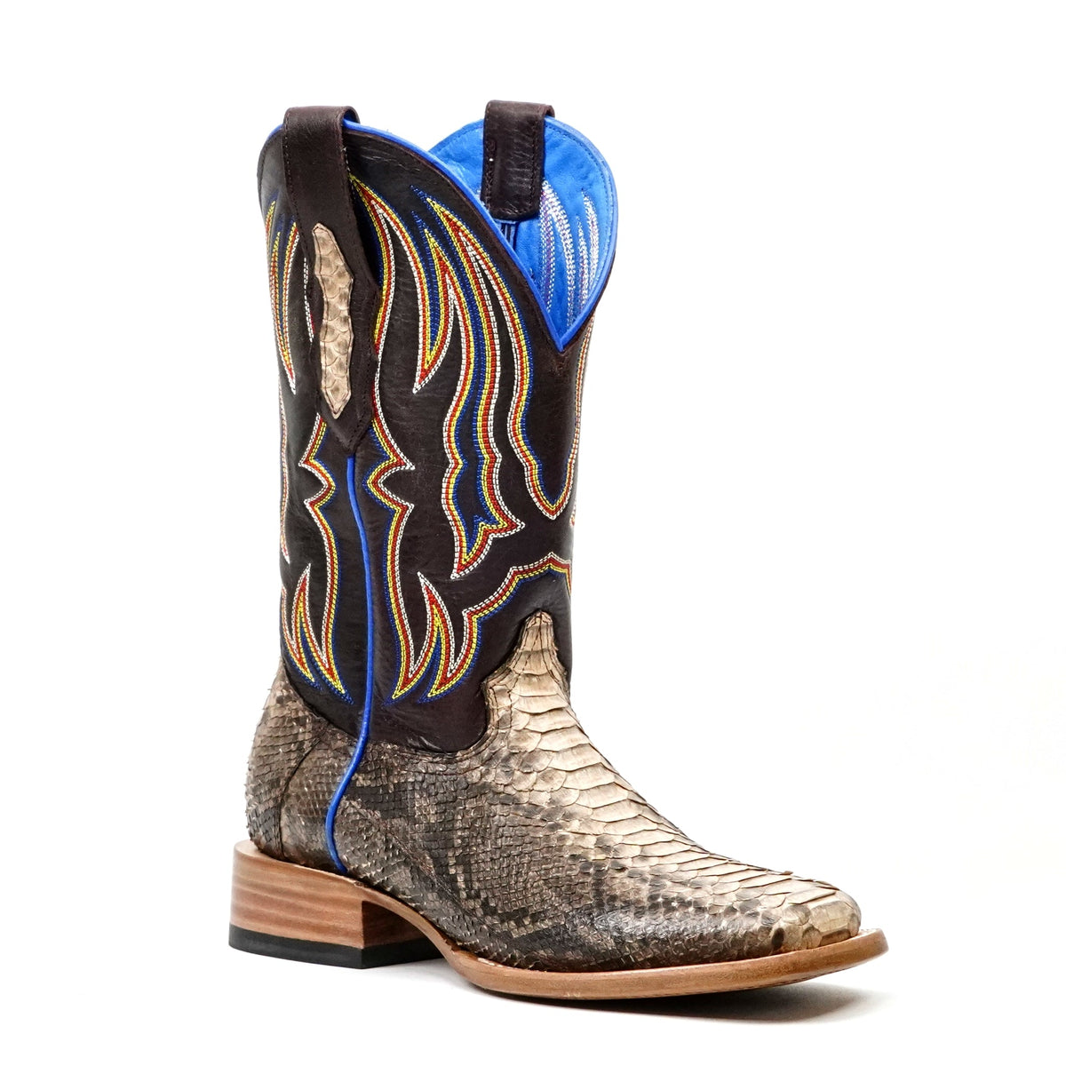 Braxton Python Boots - Taupe Natural - Square Toe - Gomez Western Wear