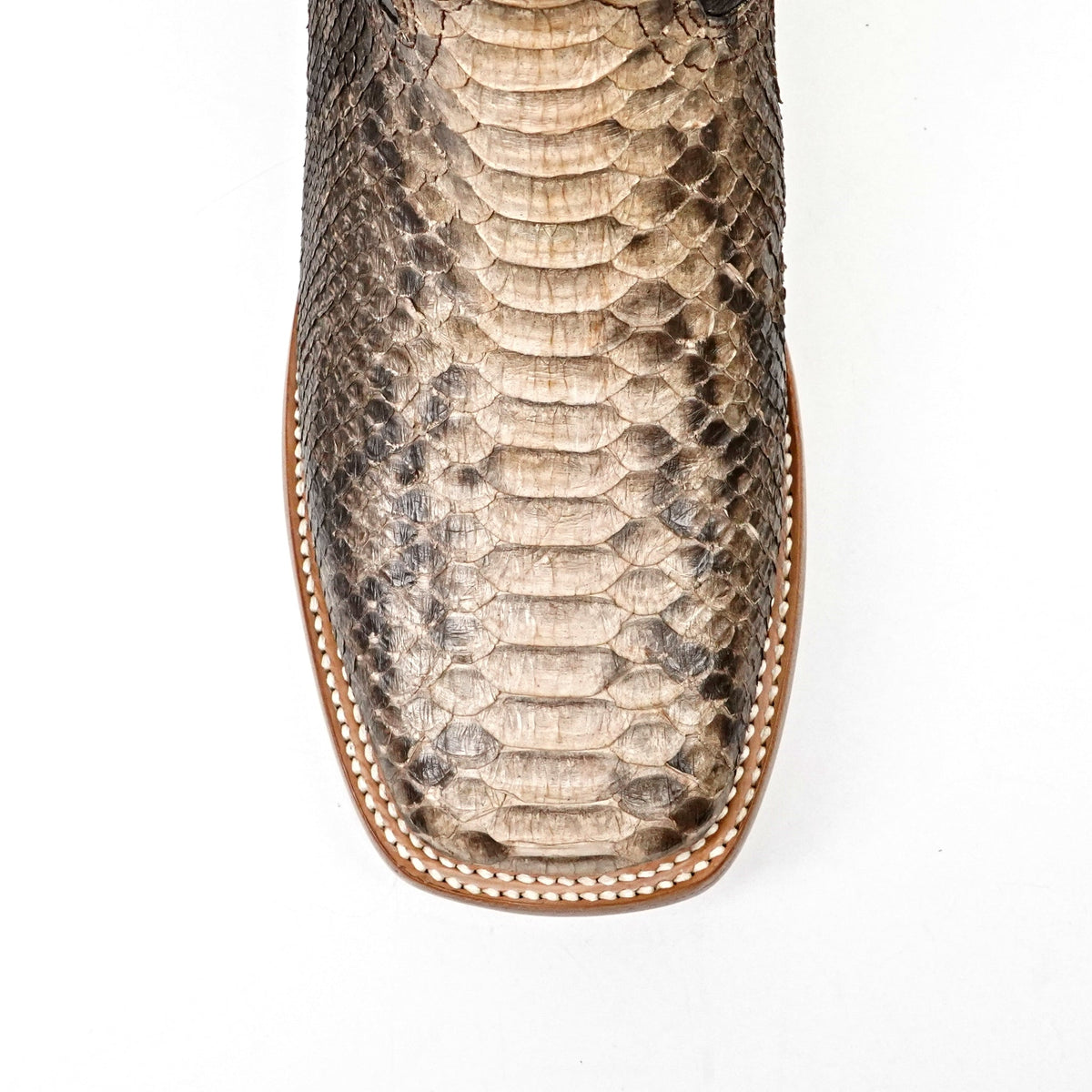 Braxton Python Boots - Taupe Natural - Square Toe - Gomez Western Wear