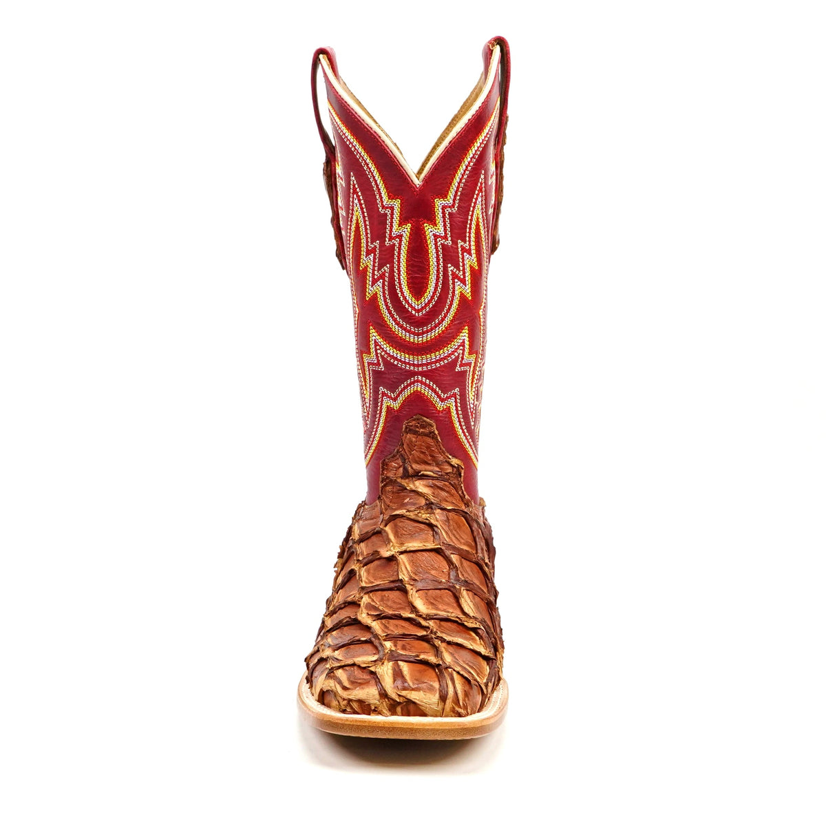 Butch Pirarucu Fish Boots - Matte Pecan - Square Toe - Gomez Western Wear