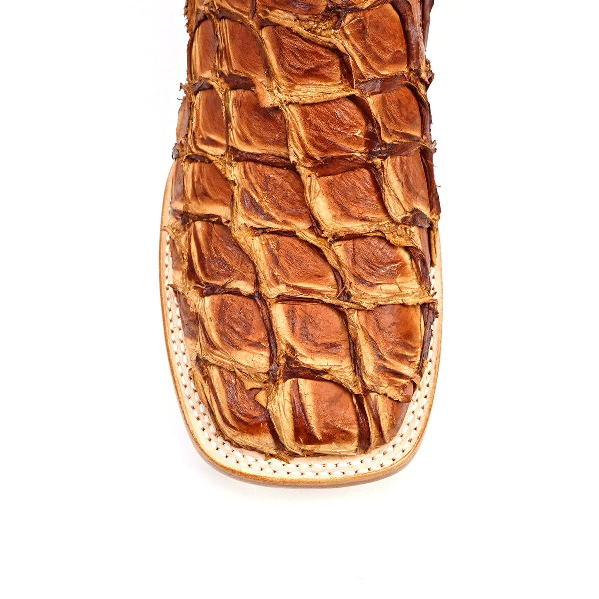 Butch Pirarucu Fish Boots - Matte Pecan - Square Toe - Gomez Western Wear