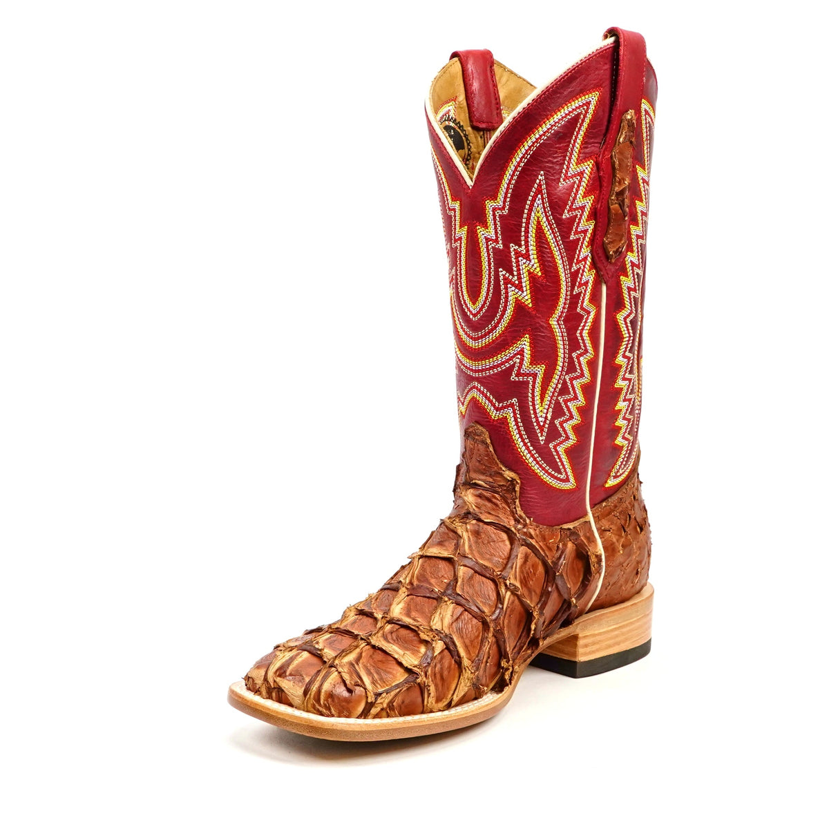 Butch Pirarucu Fish Boots - Matte Pecan - Square Toe - Gomez Western Wear