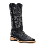 Caiman Belly Black Boots - Embossed Leather - Square Toe (E423) - Gomez Western Wear