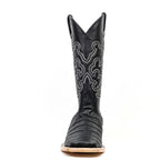 Caiman Belly Black Boots - Embossed Leather - Square Toe (E423) - Gomez Western Wear
