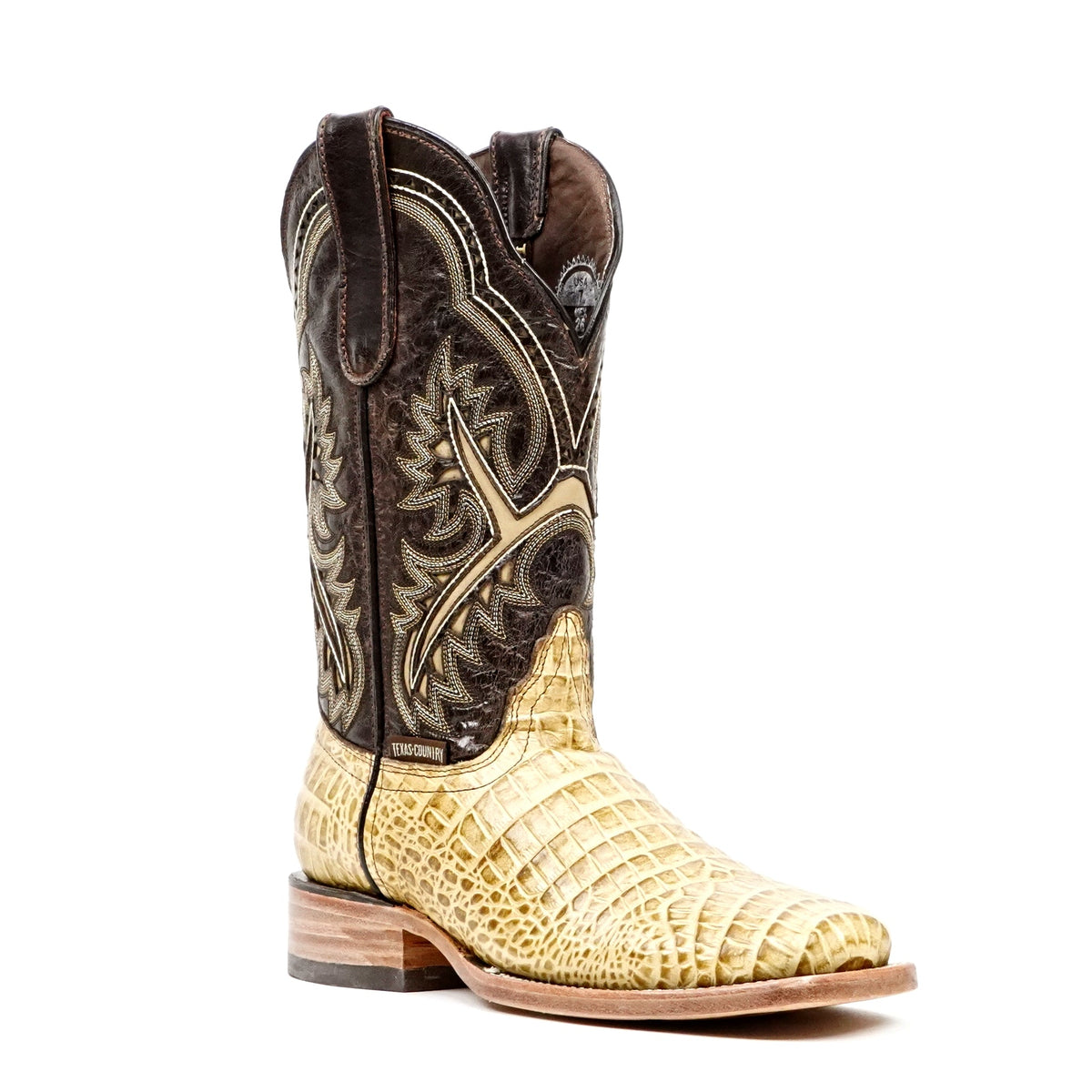 Caiman Belly Orix Boots - Embossed Leather - Square Toe (E423) - Gomez Western Wear