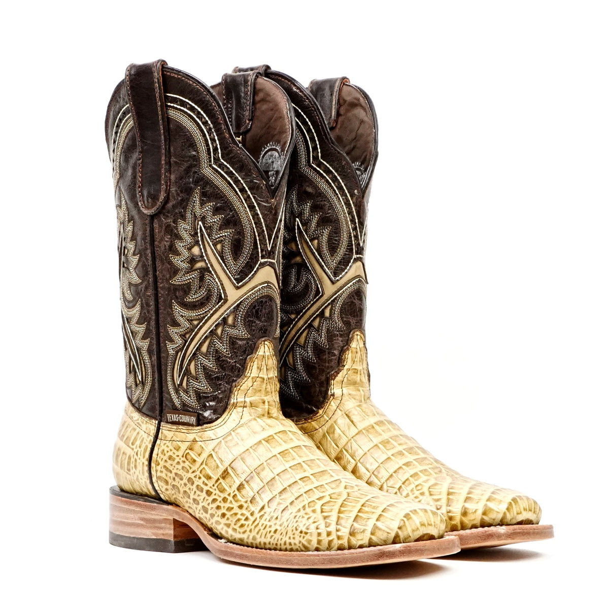 Caiman Belly Orix Boots - Embossed Leather - Square Toe (E423) - Gomez Western Wear
