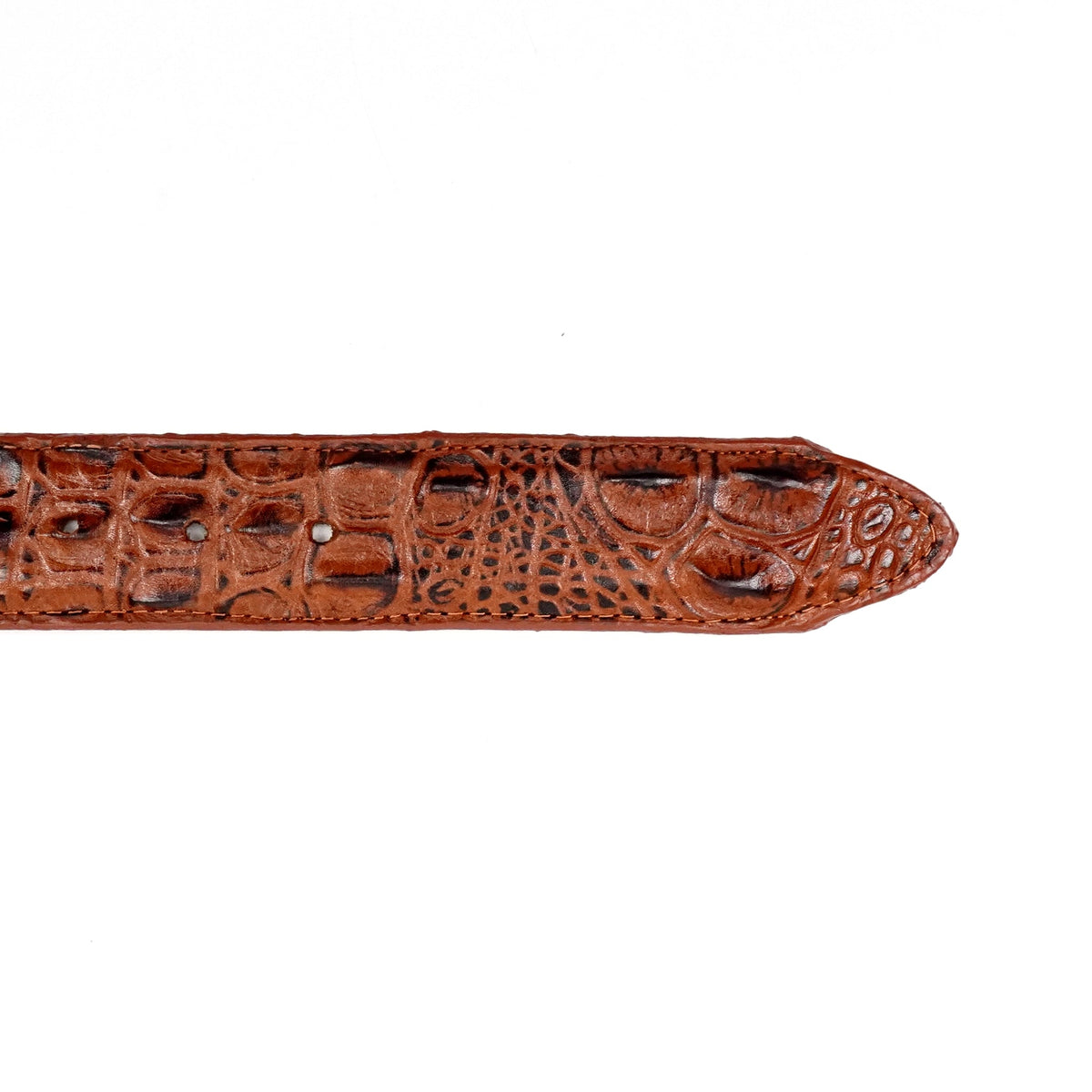 Caiman Cognac Belt - Embossed Leather (C-IMI) - Gomez Western Wear