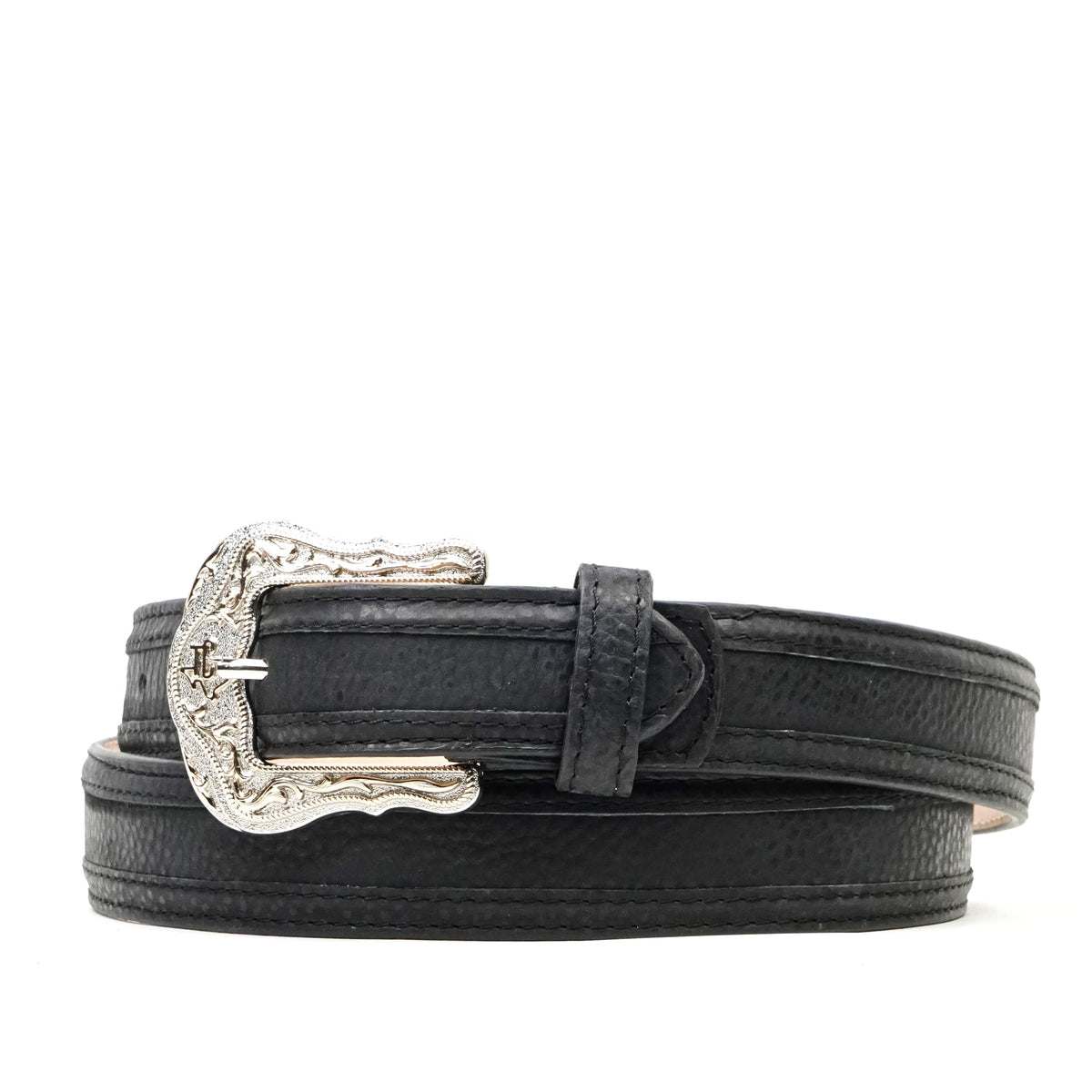 Cheyenne Black Leather Belt (C-V4601) - Gomez Western Wear