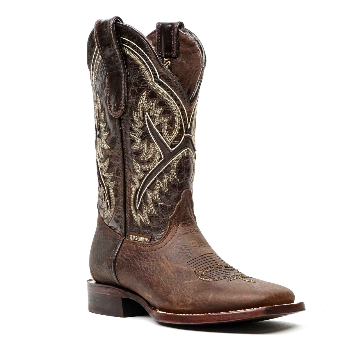 Cheyenne Choco Leather Boots (Youth) - Square Toe (E29) - Gomez Western Wear