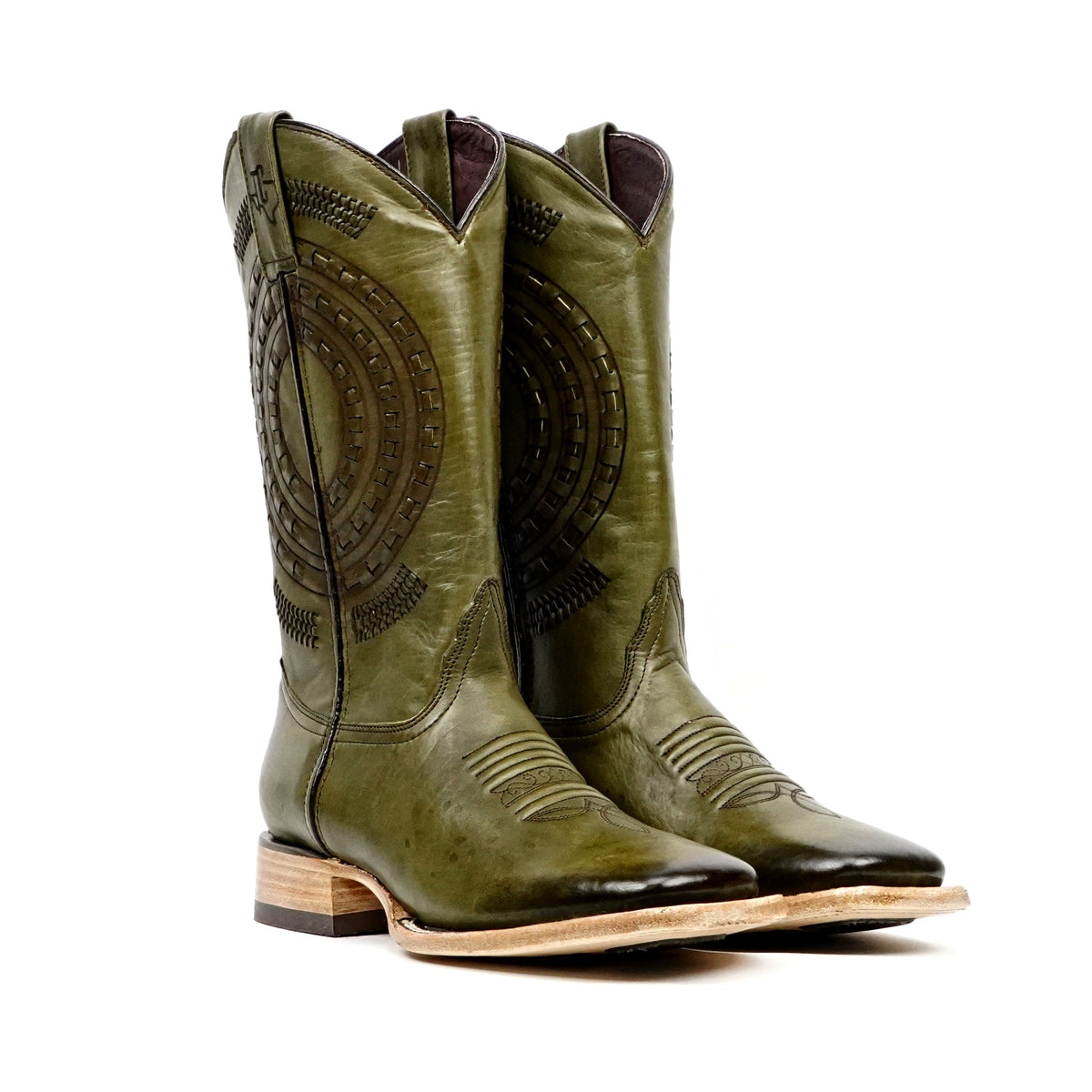 Cleyton Olive Cowboy Boots - Square Toe (E944) - Gomez Western Wear