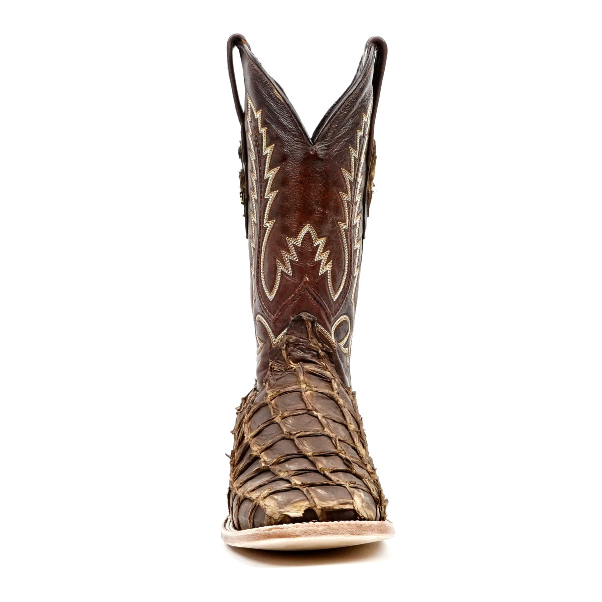 Connor Pirarucu Fish Boots - Oryx Choco - Square Toe (PZ60) - Gomez Western Wear
