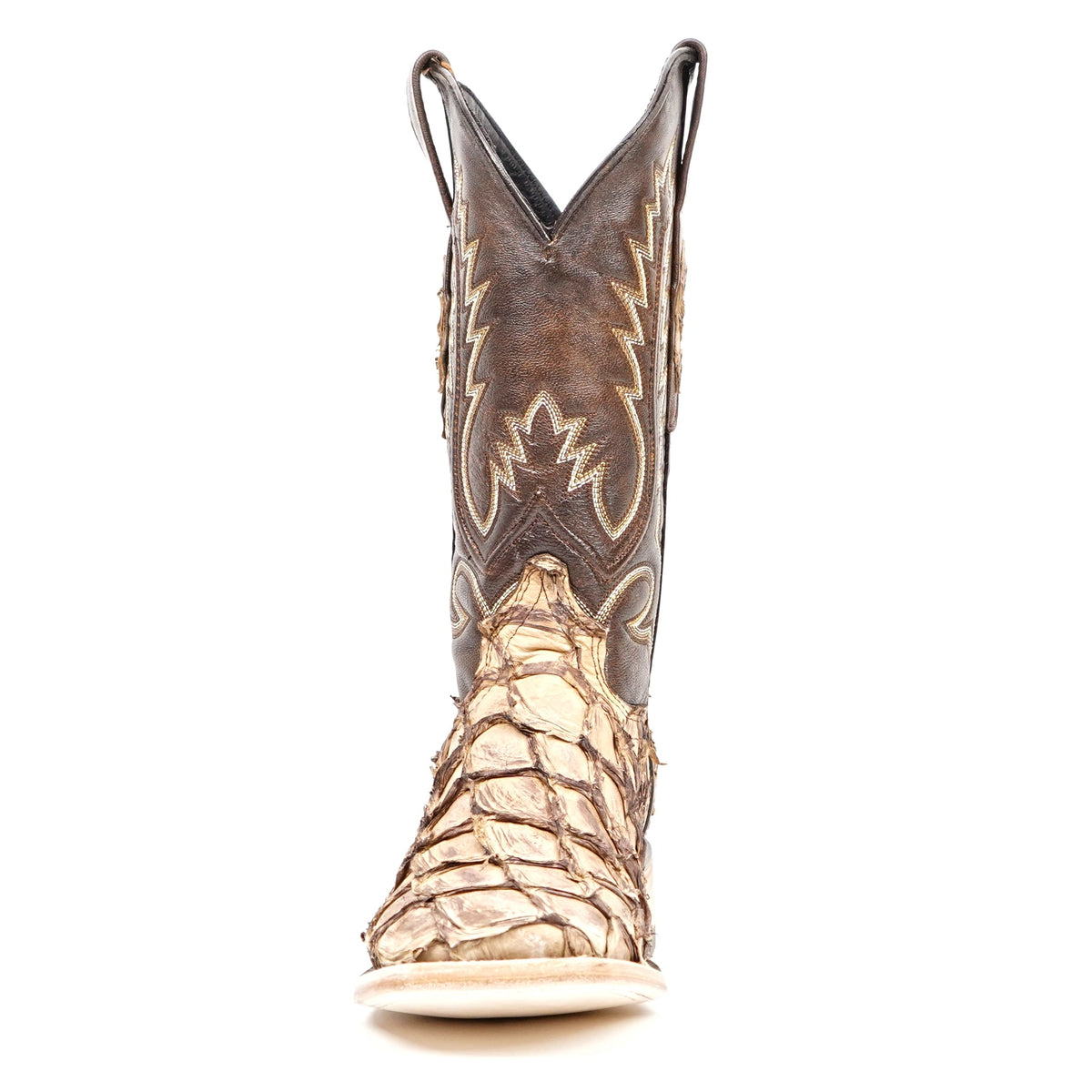 Connor Pirarucu Fish Boots - Sand - Square Toe (PZ60) - Gomez Western Wear
