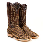 Connor Pirarucu Fish Boots - White Matte - Square Toe (PZ60)